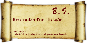 Breinstörfer István névjegykártya